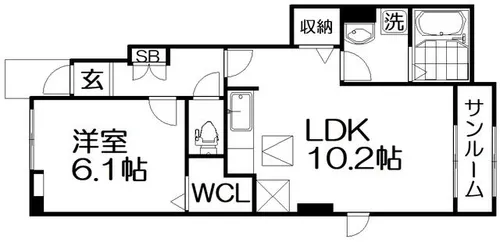 コート ド ブラン【1階】の間取り