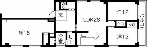 モリダイヤハイツ栄【11階】の間取り