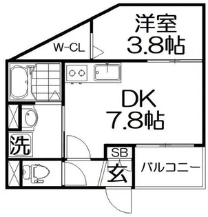 サンシエ寝屋川【1階】の間取り