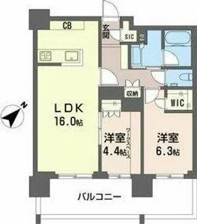 2LDKの間取り画像