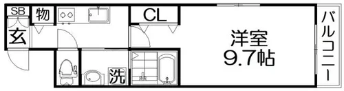 アンジュ ド ボヌール 香里園【3階】の間取り