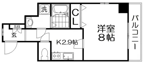 マーブルコート新町【6階】の間取り