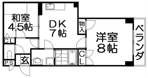 パティオ香里園東【2階】の間取り