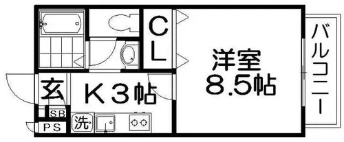 アンシャンテ香里【1階】の間取り