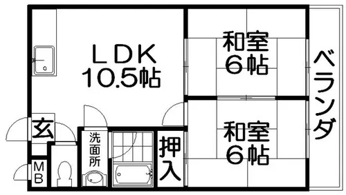 第二ミハマハイツ【2階】の間取り