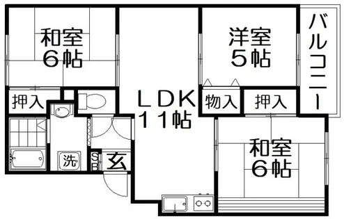 エミネンス西方【1階】の間取り