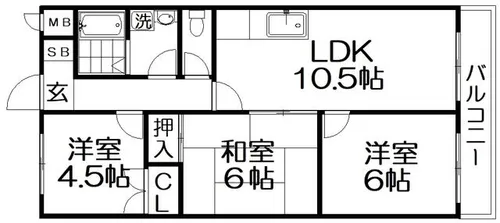 ホープマンション【2階】の間取り