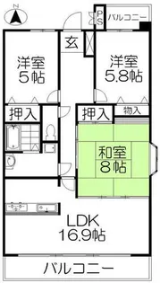 グランコープ津田 A棟【2階】の間取り