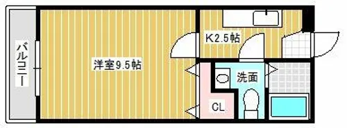 メモリアル空港東【203号室】の間取り