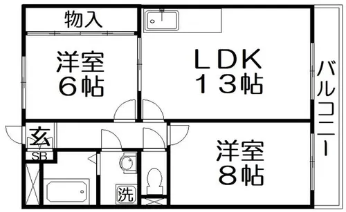ディアコート津田【3階】の間取り