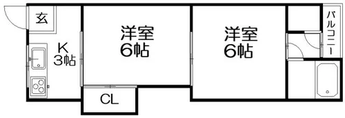 ローズハイツ【303号室】の間取り