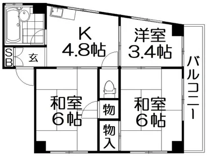 アドバンス香里【5階】の間取り
