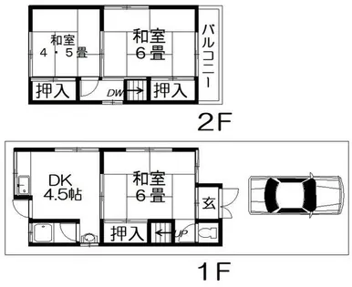 大阪府枚方市春日東町2丁目【一戸建】の間取り