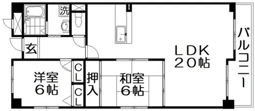 ヴィルヌーブエスト【1階】の間取り
