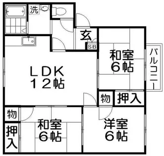 カルチェ東香里【1階】の間取り