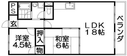 シャルマンコーポ香里ヶ丘【2階】の間取り