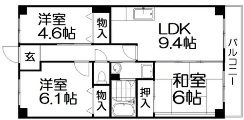天の川フラット【2階】の間取り