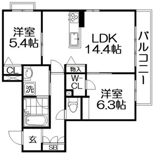 シャーメゾン シンフォニア【2階】の間取り