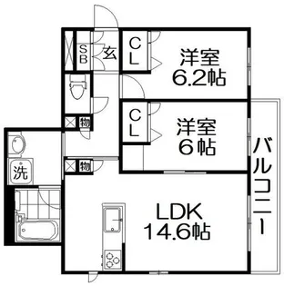 シャーメゾン シンフォニア【2階】の間取り