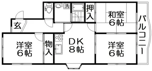 フロンティ枚方公園【1階】の間取り