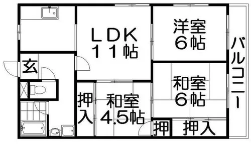 ハイツコスモス【2階】の間取り