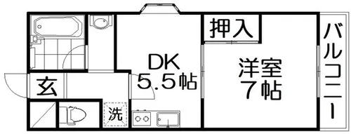 本町マンション【3階】の間取り