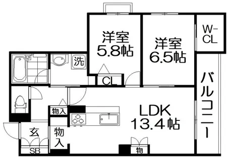 シャーメゾン レソール【2階】の間取り