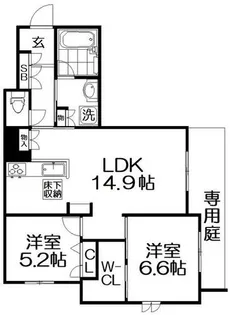 シャーメゾン レソール【1階】の間取り