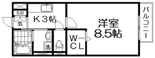 ブルースカイ山宗【2階】の間取り