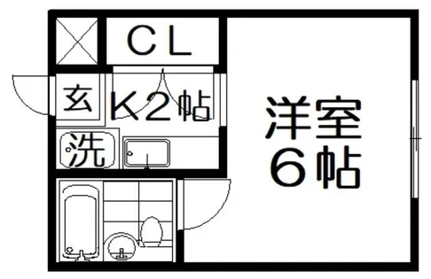 シャルム岡山手【2階】の間取り