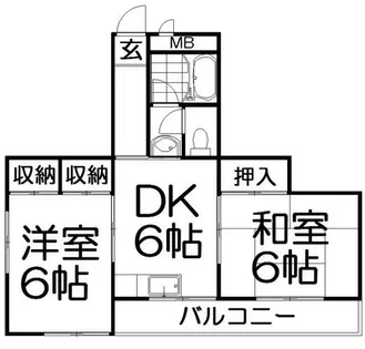 パールハイツ楠葉【2階】の間取り