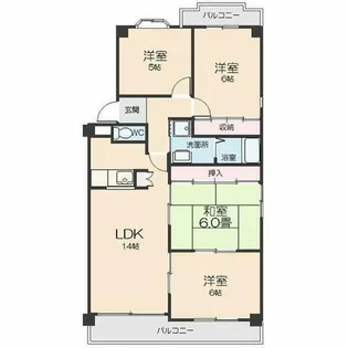 いづみハイツ平池【2階】の間取り