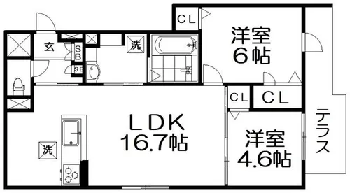 OKAYAMATE嘉平【1階】の間取り