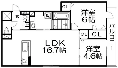 OKAYAMATE嘉平【2階】の間取り