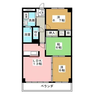 ロイヤルNY【2階】の間取り