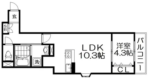 アート樟葉Ⅲ【303号室】の間取り