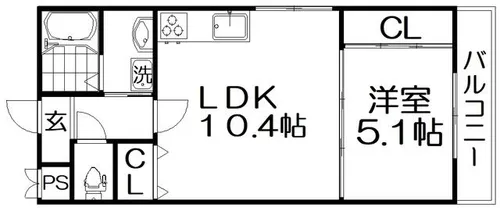 テレザート東船橋【2C号室】の間取り