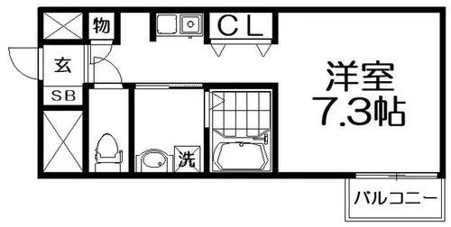 chouchou中宮【306号室】の間取り