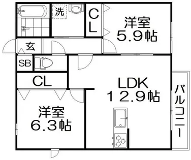 ディアコルモⅡ【1階】の間取り
