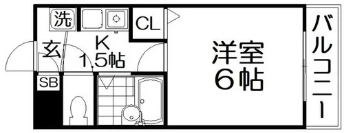 フリーディオ寝屋川【1階】の間取り