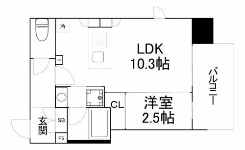 シーズンフラッツ福島【7階】の間取り