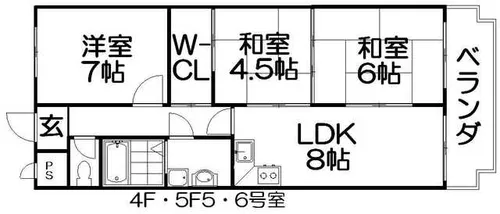 エステル津田【5階】の間取り