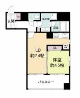 レジディア心斎橋ウエスト【2階】の間取り