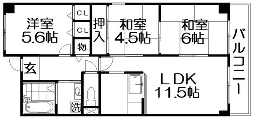 ヴィラージュ樟葉【3階】の間取り