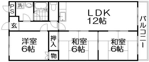 トレンディーハイム北村【3階】の間取り