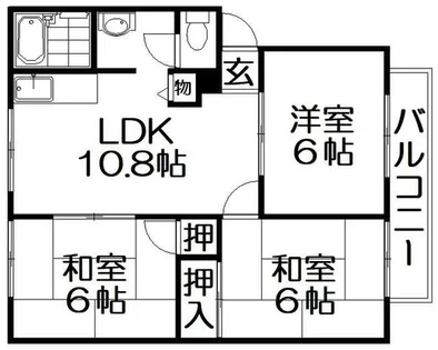 シャトルⅥ【2階】の間取り