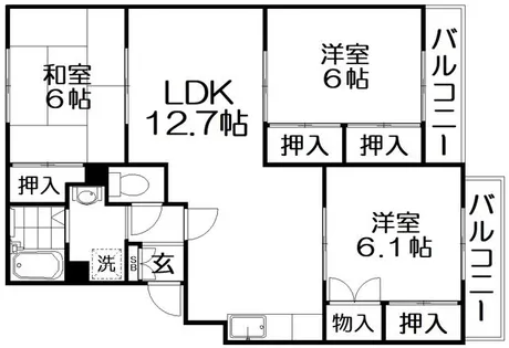 トリヴァンベール星田【2階】の間取り
