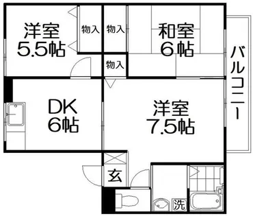 楠葉丘ハイツⅠ【202号室】の間取り