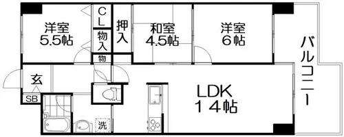 日光ハイツ香里第五【10階】の間取り