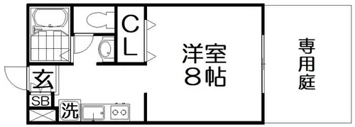 ア・リープガーデンC棟【1階】の間取り